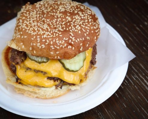 A burger from Wild Heaven Beer